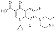3-Quinolinecarboxylic acid, 8-chloro-1-cyclopropyl-6-fluoro-1,4-dihydro-7-(3-Methyl-1-piperazinyl)-4-oxo- CAS#: 101987-76-2