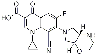 3-Quinolinecarboxylic acid, 8-cyano-1-cyclopropyl-6-fluoro-7-[(4aS,7aS)-hexahydropyrrolo[3,4-b]-1,4-oxazin-6(2H)-yl]-1,4-dihydro-4-oxo- CAS#: 209342-40-5