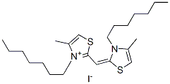 3-heptyl-2-[(3-heptyl-4-methyl-3H-thiazol-2-ylidene)methyl]-4-methylthiazolium iodide CAS#: 15763-48-1