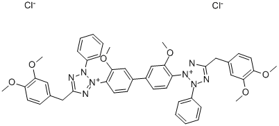 3,3'-(3,3'-DIMETHOXY-4,4'-DIPHENYLENE)BIS(2-PHENYL-5-VERATRYLTETRAZOLIUM CHLORIDE) CAS#: 106629-90-7