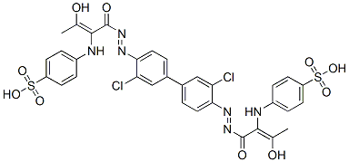 3,3'-Dichloro-4,4'-bis[3-hydroxy-2-(4-sulfoanilino)-2-butenoylazo]biphenyl CAS#: 109663-65-2
