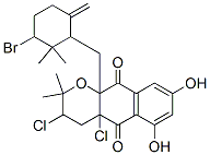 3,4a-Dichloro-6,8-dihydroxy-3,4,4a,10a-tetrahydro-2,2-dimethyl-10a-[(2,2-dimethyl-3-bromo-6-methylenecyclohexyl)methyl]-2H-naphtho[2,3-b]pyran-5,10-dione CAS#: 103106-22-5