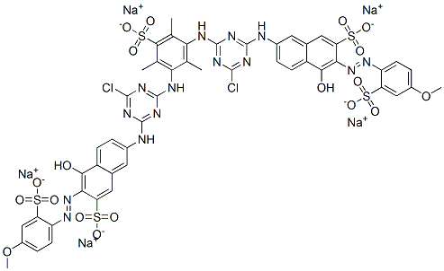 3,5-Bis[4-chloro-6-[5-hydroxy-6-(4-methoxy-2-sulfophenylazo)-7-sulfo-2-naphtylamino]-1,3,5-triazin-2-ylamino]-2,4,6-trimethylbenzenesulfonic acid pentasodium salt CAS#: 101453-62-7
