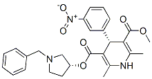 3,5-Pyridinedicarboxylic acid, 1,4-dihydro-2,6-dimethyl-4-(3-nitrophenyl)-, methyl 1-(phenylmethyl)-3-pyrrolidinyl ester, [R-(R*,R*)]- CAS#: 104713-78-2