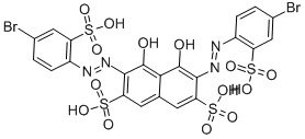 3,6-bis[(4-bromo-2-sulphophenyl)azo]-4,5-dihydroxynaphthalene-2,7-disulphonic acid CAS#: 16091-04-6