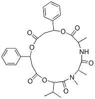 3,6,7-Trimethyl-9-(1-methylethyl)-13,17-diphenyl-1,10,14-trioxa-4,7-diazacyploheptadecane-2,5,8,11,15-pentone CAS#: 2601-84-5