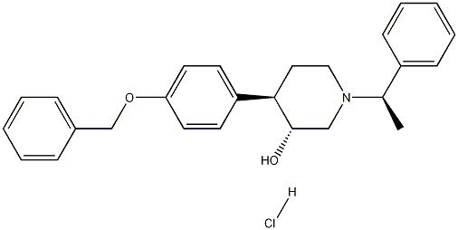(3R,4R)-4-(4-(benzyloxy)phenyl)-1-((R)-1-phenylethyl)piperidin-3-ol hydrochloride CAS#: 257938-65-1