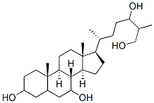 (3R,5S,7R,8S,9S,10R,13R,14S,17S)-17-[(2R)-5,7-dihydroxy-6-methyl-hepta n-2-yl]-10,13-dimethyl-2,3,4,5,6,7,8,9,11,12,14,15,16,17-tetradecahydr o-1H-cyclopenta[a]phenanthrene-3,7-diol CAS#: 107088-81-3