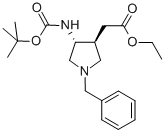 3S,4R-(4-tert-Butoxycarbonylamino-pyrrolidin-3-yl)-acetic acid ethyl ester CAS#: 221128-30-9