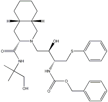 (3S,4aS,8aS)-Decahydro-N-(2-hydroxy-1,1-dimethylethyl)-2-[(2R,3R)-2-hydroxy-3-carbobenzyloxyamino-4-phenylthiobutyl]-3-isoquinolinecarboxamide CAS#: 213135-55-8