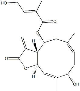 [3aR-[3aR*,4R*(E),6E,9S*,10E,11aR*]]-4-Hydroxy-2-methyl-2-butenoic acid 2,3,3a,4,5,8,9,11a-octahydro-9-hydroxy-6,10-dimethyl-3-methylene-2-oxocyclodeca[b]furan-4-yl ester CAS#: 108657-10-9