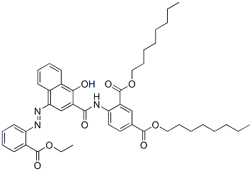4-[[[1-Hydroxy-4-[(2-ethoxycarbonylphenyl)azo]-2-naphthalenyl]carbonyl]amino]isophthalic acid dioctyl ester CAS#: 20044-04-6
