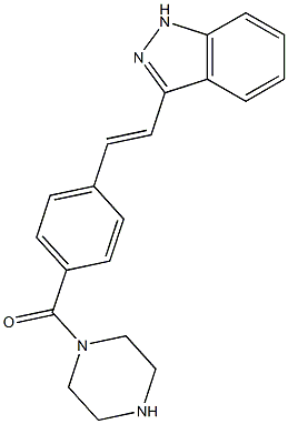 [4-[2-(1H-Indazol-3-yl)ethenyl]phenyl]-1-piperazinylmethanone CAS#: 1000669-72-6