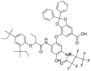 4-[2-[2-(2,4-Di-tert-pentylphenoxy)butyrylamino]-5-[(heptafluorobutyryl)amino]-4-hydroxyphenoxy]-2,2-diphenyl-1,3-benzodioxole-6-carboxylic acid CAS#: 109059-95-2