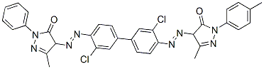 4-[[3,3'-dichloro-4'-[[4,5-dihydro-3-methyl-5-oxo-1-(p-tolyl)-1H-pyrazol-4-yl]azo][1,1'-biphenyl]-4-yl]azo]-2,4-dihydro-5-methyl-2-phenyl-3H-pyrazol-3-one CAS#: 26841-50-9