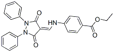 4-[[(3,5-Dioxo-1,2-diphenylpyrazolidin-4-ylidene)methyl]amino]benzoic acid ethyl ester CAS#: 23711-54-8