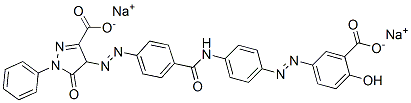 4-[[4-[[[4-[(3-Carboxy-4-hydroxyphenyl)azo]phenyl]amino]carbonyl]phenyl]azo]-4,5-dihydro-5-oxo-1-phenyl-1H-pyrazole-3-carboxylic acid disodium salt CAS#: 2896-76-6