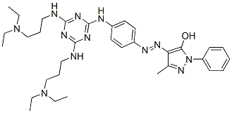 4-[4-[4,6-Bis[3-(diethylamino)propylamino]-1,3,5-triazin-2-ylamino]phenylazo]-3-methyl-1-phenyl-1H-pyrazol-5-ol CAS#: 114138-05-5