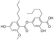 4-[(4-Hydroxy-2-methoxy-6-pentylbenzoyl)oxy]-6-pentylsalicylic acid CAS#: 19314-66-0