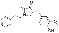 4-(4-Hydroxy-3-methoxybenzylidene)-1-phenethyl-2,3-pyrrolidinedione CAS#: 17574-09-3