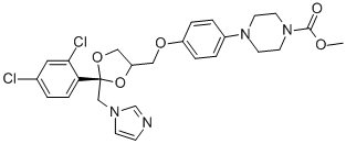 4-(4-[(R)-2-(2,4-DICHLORO-PHENYL)-2-IMIDAZOL-1-YLMETHYL-[1,3]DIOXOLAN-4-YLMETHOXY]-PHENYL)-PIPERAZINE-1-CARBOXYLIC ACID METHYL ESTER CAS#: 256417-54-6