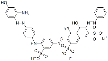 4-Amino-3-[[4-[[4-[(2-amino-4-hydroxyphenyl)azo]phenyl]amino]-3-sulfophenyl]azo]-5-hydroxy-6-(phenylazo)-2,7-naphthalenedisulfonic acid, trilithium salt CAS#: 108936-08-9