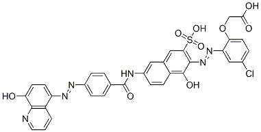 [4-Chloro-2-[[1-hydroxy-6-[[4-[(8-hydroxy-5-quinolinyl)azo]benzoyl]amino]-3-sulfo-2-naphtyl]azo]phenoxy]acetic acid CAS#: 16894-30-7