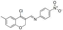 4-Chloro-6-methyl-3-(N-(4-nitrophenyl)iminomethyl)(2H)benzopyran CAS#: 110361-35-8