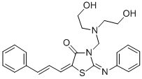 4-Thiazolidinone, 3-((bis(2-hydroxyethyl)amino)methyl)-5-cinnamylidene -2-(phenylimino)- CAS#: 104123-90-2
