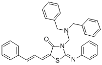 4-Thiazolidinone, 5-cinnamylidene-3-((dibenzylamino)methyl)-2-(phenyli mino)- CAS#: 104123-92-4