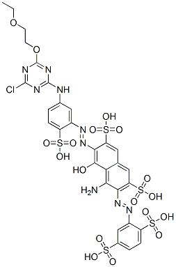4-amino-6-[[5-[[4-chloro-6-(2-ethoxyethoxy)-1,3,5-triazin-2-yl]amino]-2-sulphophenyl]azo]-3-[(2,5-disulphophenyl)azo]-5-hydroxynaphthalene-2,7-disulphonic acid CAS#: 29674-65-5