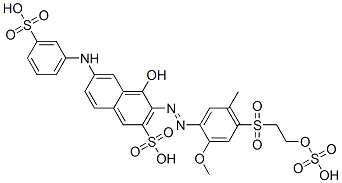 4-hydroxy-3-[[2-methoxy-5-methyl-4-[[2-(sulphooxy)ethyl]sulphonyl]phenyl]azo]-6-[(3-sulphophenyl)amino]naphthalene-2-sulphonic acid CAS#: 26901-59-7