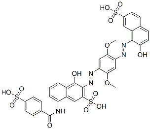 4-hydroxy-3-[[4-[(2-hydroxy-7-sulpho-1-naphthyl)azo]-2,5-dimethoxyphenyl]azo]-8-[(4-sulphobenzoyl)amino]naphthalene-2-sulphonic acid CAS#: 26079-12-9