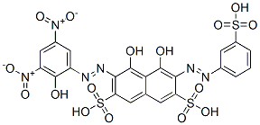 4,5-Dihydroxy-3-[(2-hydroxy-3,5-dinitrophenyl)azo]-6-[(3-sulfophenyl)azo]-2,7-naphthalenedisulfonic acid CAS#: 14041-33-9