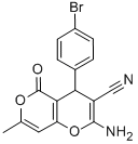 4H,5H-PYRANO[4,3-B]PYRAN-3-CARBONITRILE, 2-AMINO-4-(4-BROMOPHENYL)-7-METHYL-5-OXO- CAS#: 220986-36-7