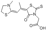 5-[1-METHYL-2-(3-METHYL-2-THIAZOLIDINYLIDENE)ETHYLIDENE]-4-OXO- 2-THIOXO-3- THIAZOLIDINEACETIC ACID CAS#: 25651-76-7