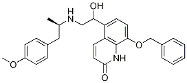 5-[(1R)-1-Hydroxy-2-[[(1R)-2-(4-methoxyphenyl)-1-methylethyl]amino]ethyl]-8-(phenylmethoxy)-2(1H)-quinolinone CAS#: 100429-06-9