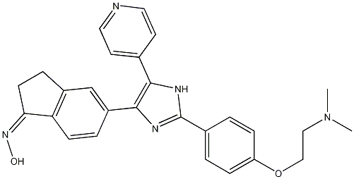 5-[2-[4-[2-(Dimethylamino)ethoxy]phenyl]-5-(4-pyridinyl)-1H-imidazol-4-yl]-2,3-dihydro-1H-inden-1-one oxime CAS#: 405554-55-4