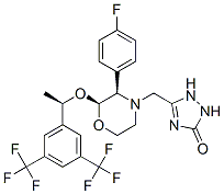 5-[[(2S,3R)-2-[(1R)-1-[3,5-bis(trifluoromethyl)phenyl]ethoxy]-3-(4-fluorophenyl)morpholin-4-yl]methyl]-1,2-dihydro-1,2,4-triazol-3-one CAS#: 221350-96-5