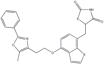 5-((4-(2-(5-methyl-2-phenyloxazol-4-yl)ethoxy)benzo[b]thiophen-7-yl)methyl)thiazolidine-2,4-dione CAS#: 213411-83-7