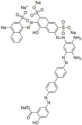 5-[[4'-[[2,4-Diamino-5-[[7-[(4-sodiosulfo-1-naphthalenyl)azo]-8-hydroxy-3,6-bis(sodiosulfo)-2-naphthalenyl]azo]phenyl]azo][1,1'-biphenyl]-4-yl]azo]-2-hydroxybenzoic acid sodium salt CAS#: 10169-49-0