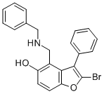 5-BENZOFURANOL, 4-(BENZYLAMINOMETHYL)-2-BROMO-3-PHENYL- CAS#: 100347-62-4