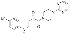5-Bromo-3-{oxo[4-(pyrimidin-2-yl)piperazin-1-yl]acetyl}-1H-indole, 1-[(5-Bromo-1H-indol-3-yl)(oxo)acetyl]-4-(pyrimidin-2-yl)piperazine CAS#: 256417-42-2