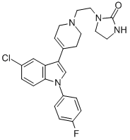 5-CHLORO-3-[1-((IMIDAZOLIDIN-2-ONE-1-YL)-ETHYL)-1,2,5,6-TETRAHYDROPYRIDIN-4-YL]-1-(4-FLUOROPHENYL)-INDOLE CAS#: 106516-54-5