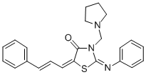 5-Cinnamylidene-2-(phenylimino)-3-(1-pyrrolidinylmethyl)-4-thiazolidin one CAS#: 104123-93-5