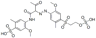 5-Methoxy-4-[[2-[[2-methoxy-5-methyl-4-[[2-(sulfooxy)ethyl]sulfonyl]phenyl]azo]-1,3-dioxobutyl]amino]-2-methylbenzenesulfonic acid CAS#: 23807-34-3