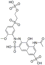 5-(acetylamino)-4-hydroxy-3-[[2-methoxy-5-[[2-(sulphooxy)ethyl]sulphonyl]phenyl]azo]naphthalene-2,7-disulphonic acid CAS#: 10116-15-1