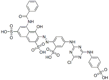 5-(benzoylamino)-3-[[4-[[4-chloro-6-[(4-sulphophenyl)amino]-1,3,5-triazin-2-yl]amino]-2-sulphophenyl]azo]-4-hydroxynaphthalene-2,7-disulphonic acid CAS#: 15623-66-2