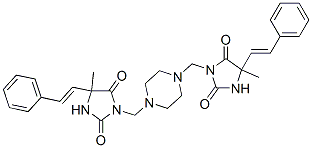 5-methyl-3-[[4-[[4-methyl-2,5-dioxo-4-[(E)-2-phenylethenyl]imidazolidi n-1-yl]methyl]piperazin-1-yl]methyl]-5-[(E)-2-phenylethenyl]imidazolid ine-2,4-dione CAS#: 19967-81-8
