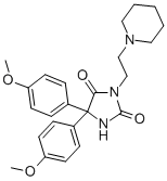5,5-bis(4-methoxyphenyl)-3-[2-(1-piperidyl)ethyl]imidazolidine-2,4-dione CAS#: 25466-44-8